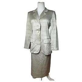 Chloé Vintage Chloe Gestreiftes Twin Set Silber L