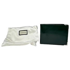 Vintage Gucci Flapable Patent Leather Wallet Green