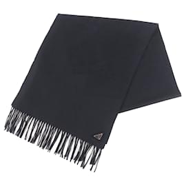Stola in seta e cashmere nera Prada