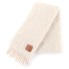 Stola in misto mohair e lana avorio Loewe