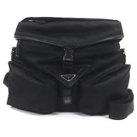Borsa a tracolla in pelle nylon Re-Nylon con logo triangolare Prada