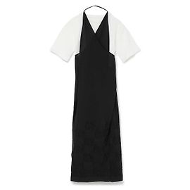 Autre Marque DREH-KLEID MIT TAN-SIGNATURMUSTER & KURZARM-OBERTEIL
2-Wege-Kleid aus Baumwolle und Acetat