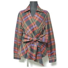 Autre Marque NARACAMICIE Blusa de cuadros con cruce