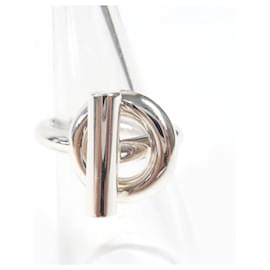 Hermes Echappé MM Silver Band Ring - Hermès