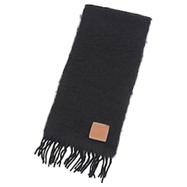 Stola in misto mohair e lana nera Loewe