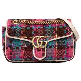 Gucci Pink Medium GG Marmont Tweed Schultertasche