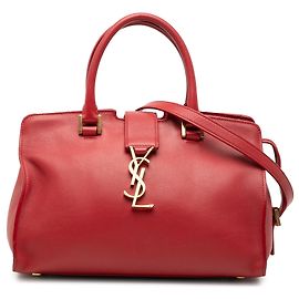 Borsa tote Downtown in pelle rossa baby Monogram Saint Laurent