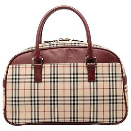 Burberry Beige House Check Canvas Handbag