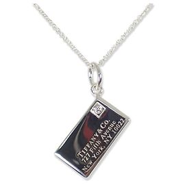 Collana pendente con placca a lettera in diamante Tiffany & Co. 925 New York