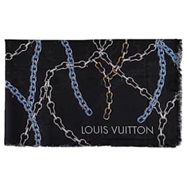 Sciarpa con stampa a catena multicolore Louis Vuitton - '10s