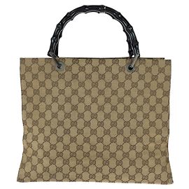 Borsa tote in tela GG Bamboo di Gucci