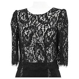 Dolce Gabbana floral lace virgin wool blend dress - Dolce & Gabbana