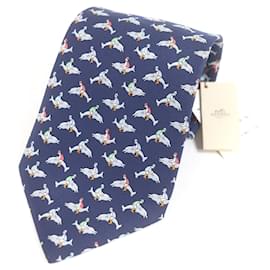 Hermes Dolphin print Silk Tie - Hermès