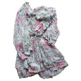 Zadig & Voltaire Damenkleid aus metallisch gefärbtem Seiden-Twill mit Rüschen
