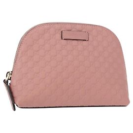 GUCCI Pochette Micro GG Supreme in Pelle Rosa Oro 449893 Auth 156138V