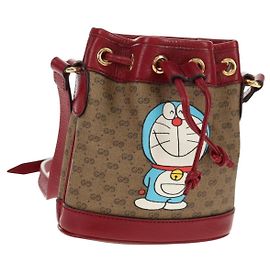 Gucci Mini borsa a secchiello Doraemon Micro GG Supreme in PVC beige 647801 Auth 157883SM