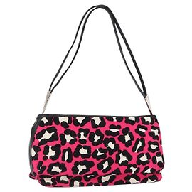 Bottega Veneta Borsa a Spalla in Tela Rosa Auth ka1377A