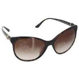 Bulgari Gafas de sol BVLGARI de plástico marrón Auth 157575V