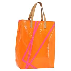 LOUIS VUITTON Monogram Vernis Fluo Reade MM Tasche Orange Pink M91902 Auth 169293V