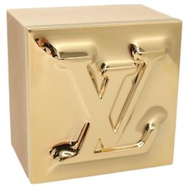BOÎTE Metalgram Monogram LOUIS VUITTON métal or GI1139 LV Auth 124053SM