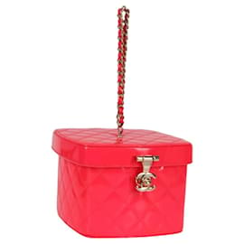 CHANEL Pochette Matelassé Smalto Rosa Oro CC Auth 123518SAM