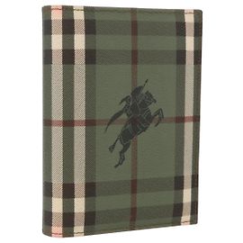BURBERRY Nova Check Tagesplanerhülle aus PVC-Leder grün Auth ARZ548