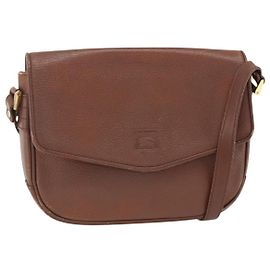 Borsa a Spalla Burberrys in Pelle Marrone Oro Auth BA11727
