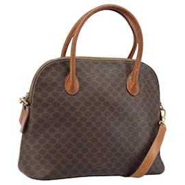 Borsa a mano in tela Macadam CELINE in pelle PVC 2 in 1 marrone oro Auth LNZ630 - Céline