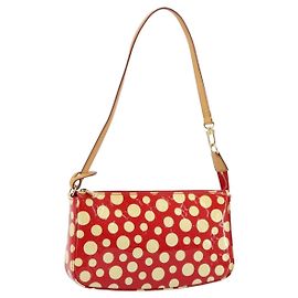 LOUIS VUITTON Vernis Yayoi Kusama Pochette Acessórios Vermelha M91428 Auth 141217SM