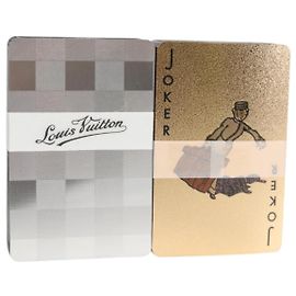 LOUIS VUITTON Jeu de cartes Damier Argent Or LV Auth 133203SAM