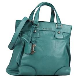 Céline Borsa a mano CELINE in pelle 2 in 1 blu turchese argento autentica ki5907V