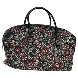 CHANEL Bolsa de Viaje Boston Coco PVC Negro Plata CC Auth 134999V