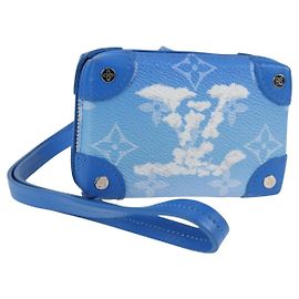 LOUIS VUITTON Collana Trunk Monogram Clouds Portafoglio Blu M45440 Auth hk2959SAM