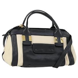 Chloé Borsa a mano Chloe Alice in pelle 2 vie bianco oro Auth 162157A