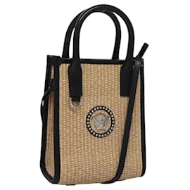 VERSACE Handtasche Raffia 2way Beige Auth EC393V - Versace