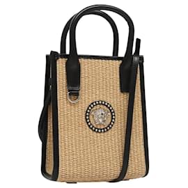 VERSACE Handtasche Raffia 2way Beige Auth EC391V - Versace