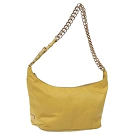PRADA Borsa a Spalla con Catena Nylon Giallo Oro Auth 117900A - Prada