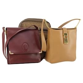 Borsa in tela Zucchino in pelle GIVENCHY Fendi Cartier 3 pezzi Bordeaux Auth 173955 - Givenchy