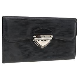 LOUIS VUITTON Epi Cartera Eugenie Long Wallet Negra M63882 LV Auth bs34189