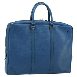 LOUIS VUITTON Epi Porta Documenti da Viaggio Borsa Business Blu M41144 LV Auth BSZ487