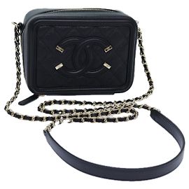 CHANEL Figly Mini Schultertasche aus Kalbsleder Schwarz A84452 CC Auth ar11762SAV