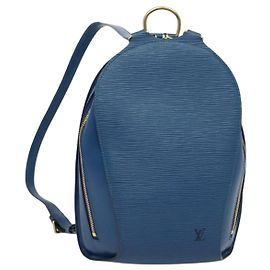 LOUIS VUITTON Zaino Epi Mabillon Blu M52235 LV Auth 140323A