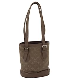 LOUIS VUITTON Borsa a mano Little bucket in satin Monogram Beige M92145 LV Auth am3521V