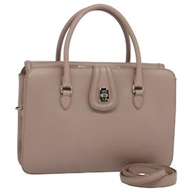 Bolso de mano Miu Miu de cuero 2 en 1 rosa plata Auth sw284V