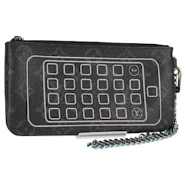 COQUE D'IPHONE LOUIS VUITTON Monogram Eclipse Fragment M64433 LV Auth MX502SAM