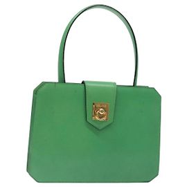 Céline Borsa a mano CELINE in pelle verde oro Auth 127658A