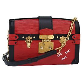LOUIS VUITTON Epi Trunk Clutch Borsa a Spalla Rossa Nera M51697 LV Auth ar12517SM