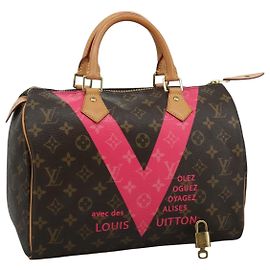 LOUIS VUITTON Borsa a Mano Monogram V Line Speedy 30 M41533 LV Auth 105968SAV