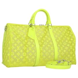 LOUIS VUITTON Borsa Keepall Bandoulière 50 Trasparente Gialla M55380 Auth 112531SM