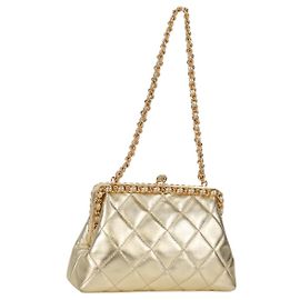 CHANEL Borsa a Spalla Matelassé in Pelle Catena Oro CC Auth 134853SM